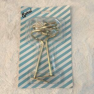 NWT Bouclair Vintage Gold Metal Spiral Curtain Brackets Set 2 Hollywood Regency